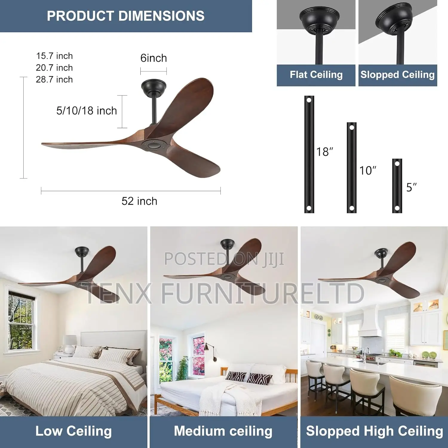 Ceiling Fan (Solid Wood)
