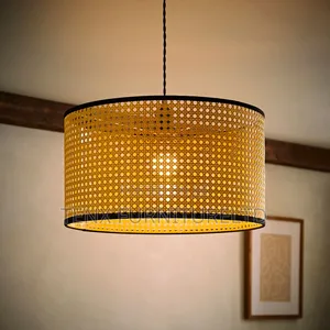 Ceiling Pendant Light (Rattan Black Base)