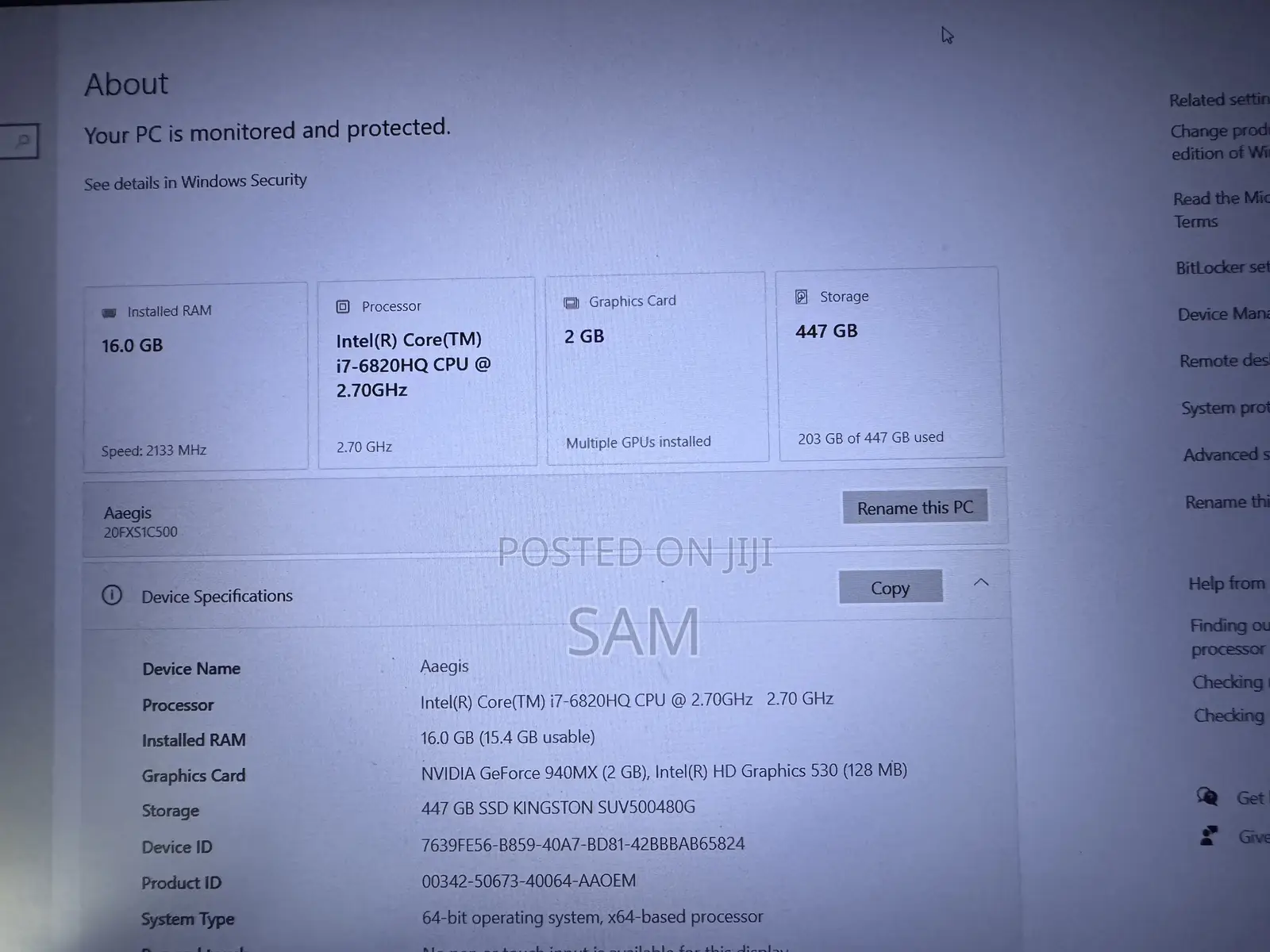 Laptop Lenovo ThinkPad T460p 16GB Intel Core i7 SSD 500GB