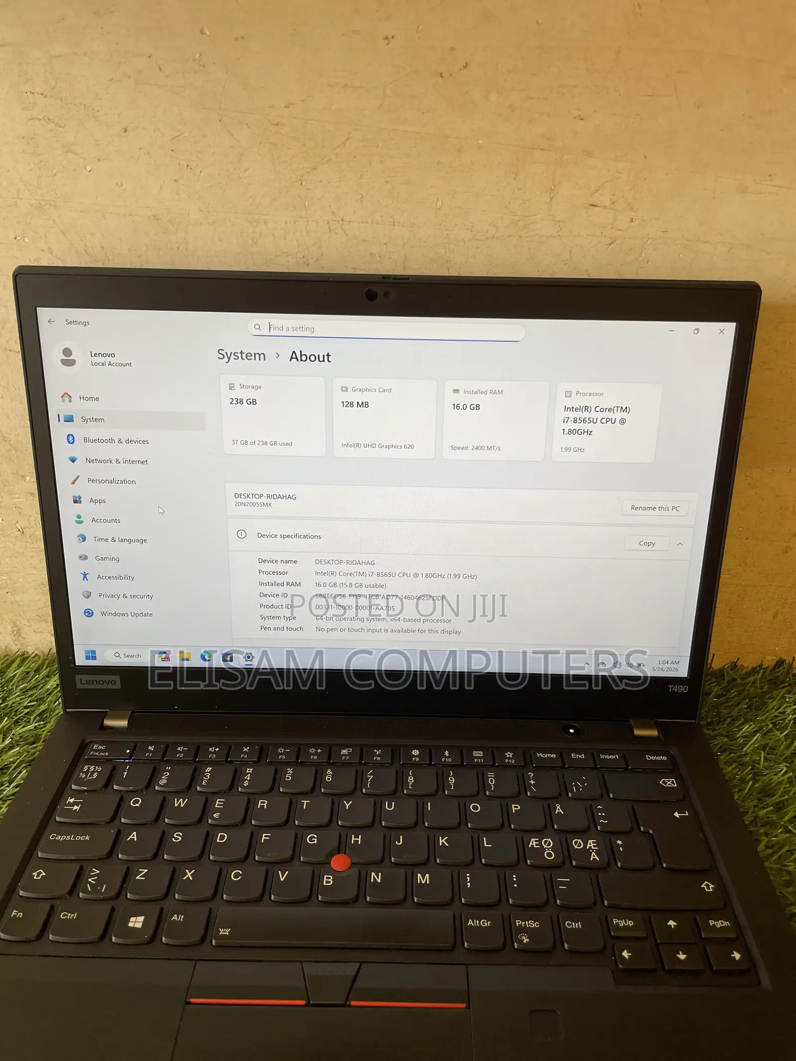 Laptop Lenovo ThinkPad T490s 16GB Intel Core i7 SSD 256GB