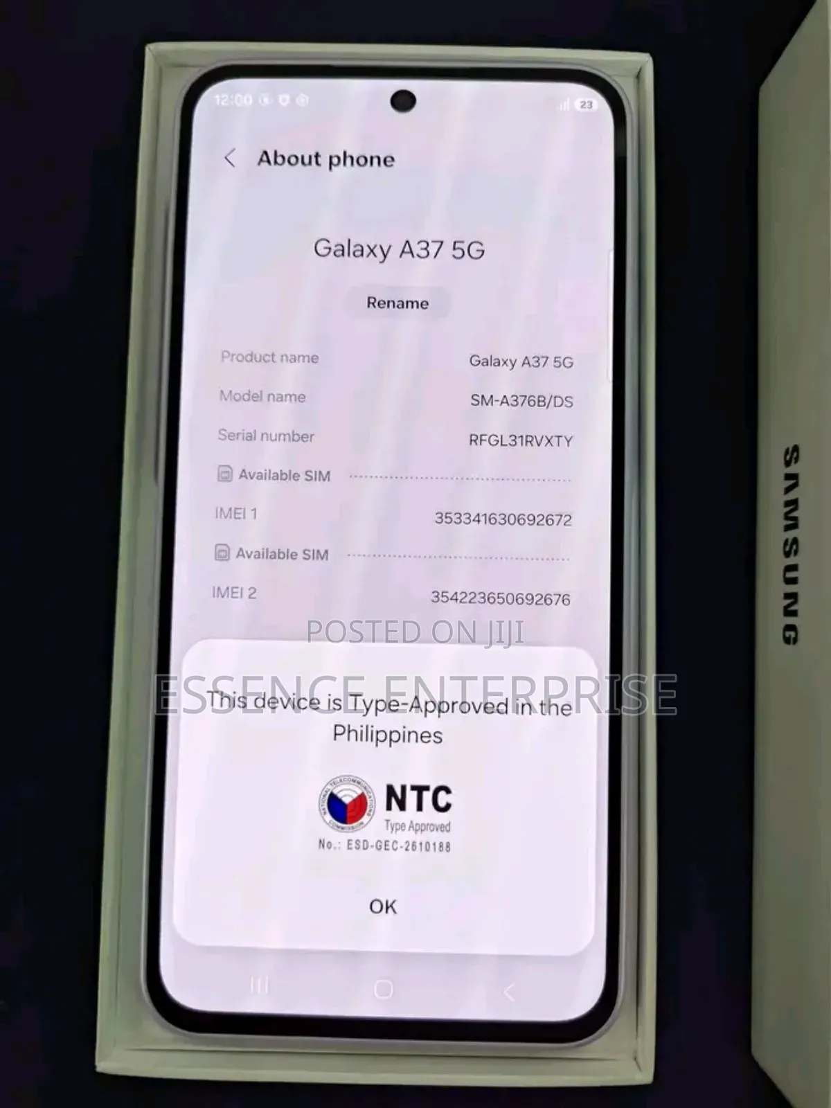 New Samsung Galaxy A37 256 GB Black