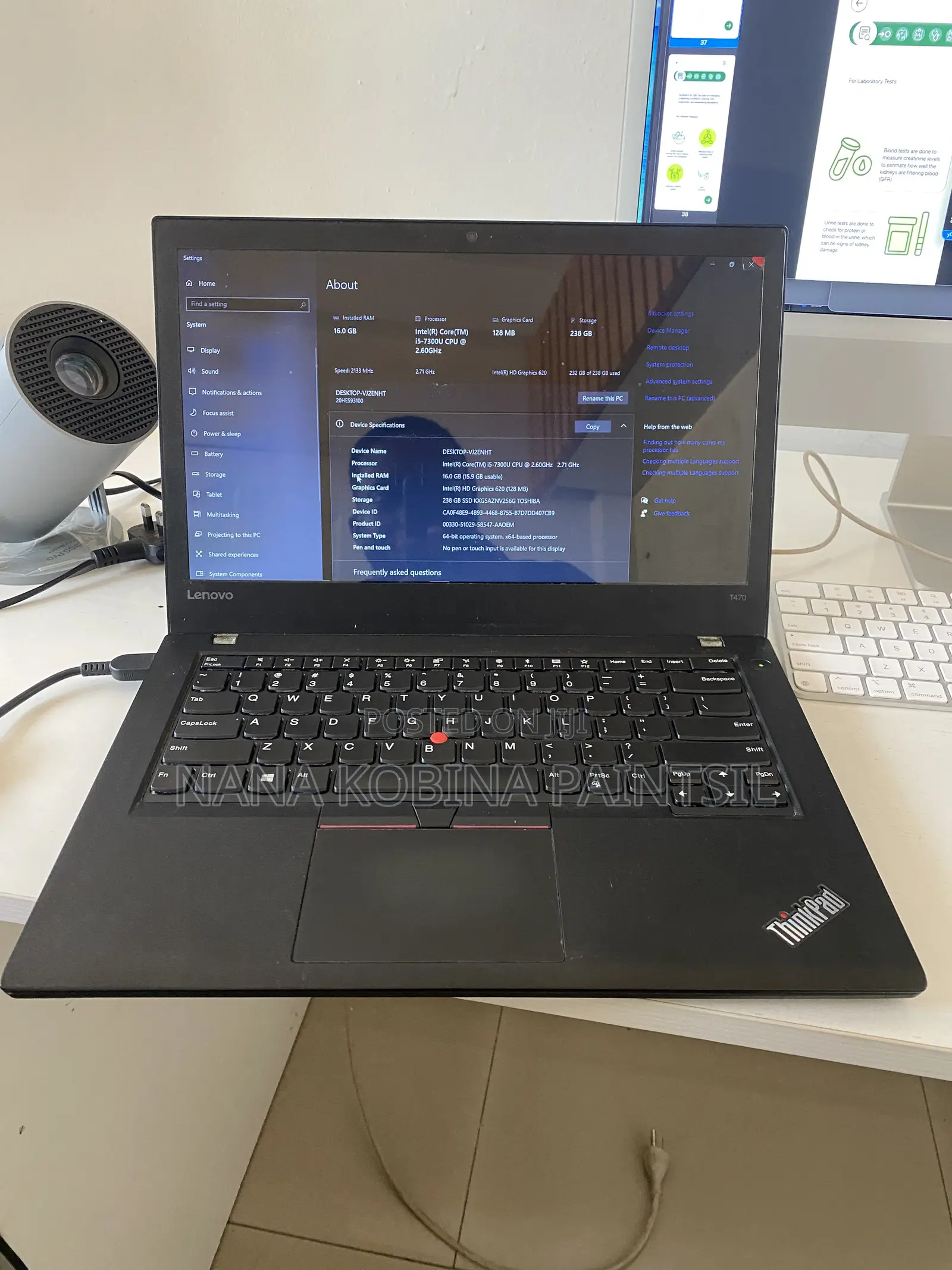 Laptop Lenovo ThinkPad T490s 16GB Intel Core i5 SSD 256GB