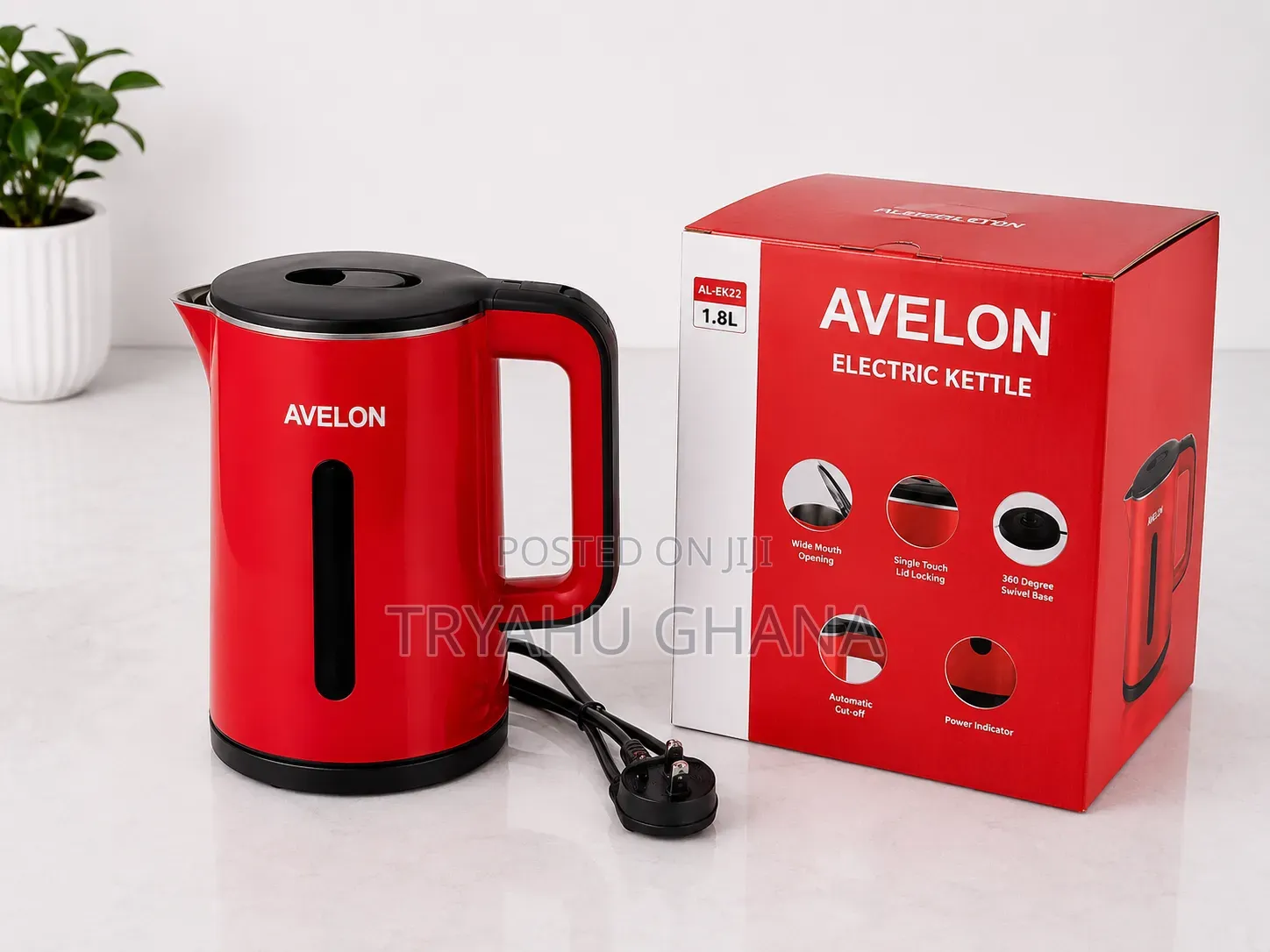 Shop the Avelon Electric Kettle Online in Ghana-Tryahu Kettle Price