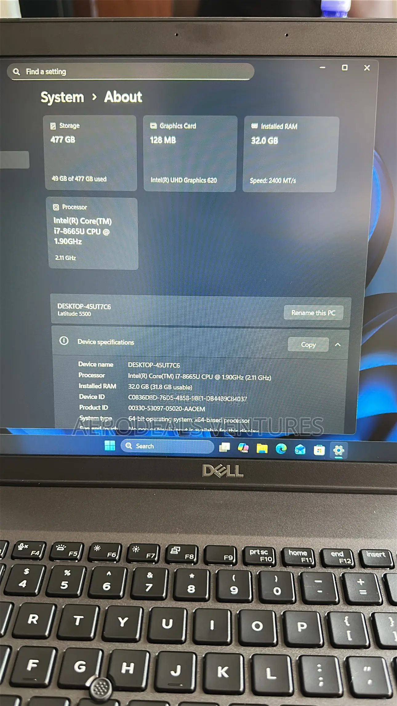 New Laptop Dell Latitude 5501 32GB Intel Core i7 SSD 500GB