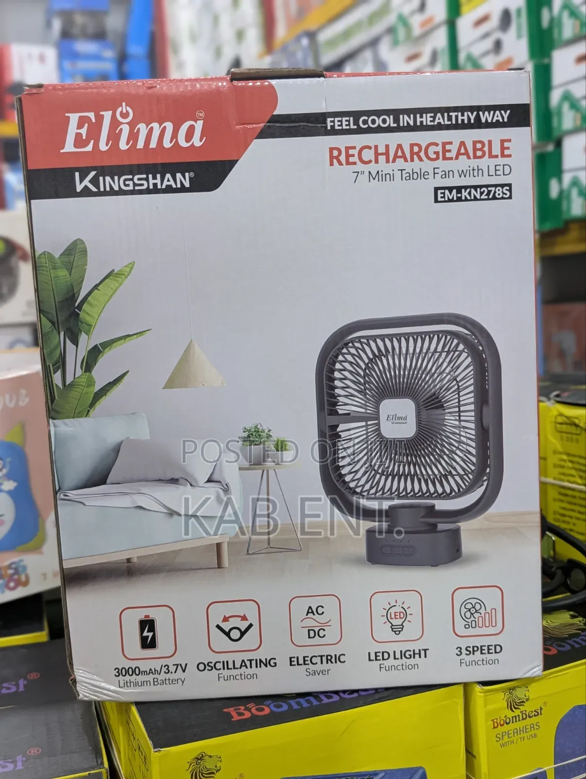 Rechargeable Mini Desktop Rotating Fan
