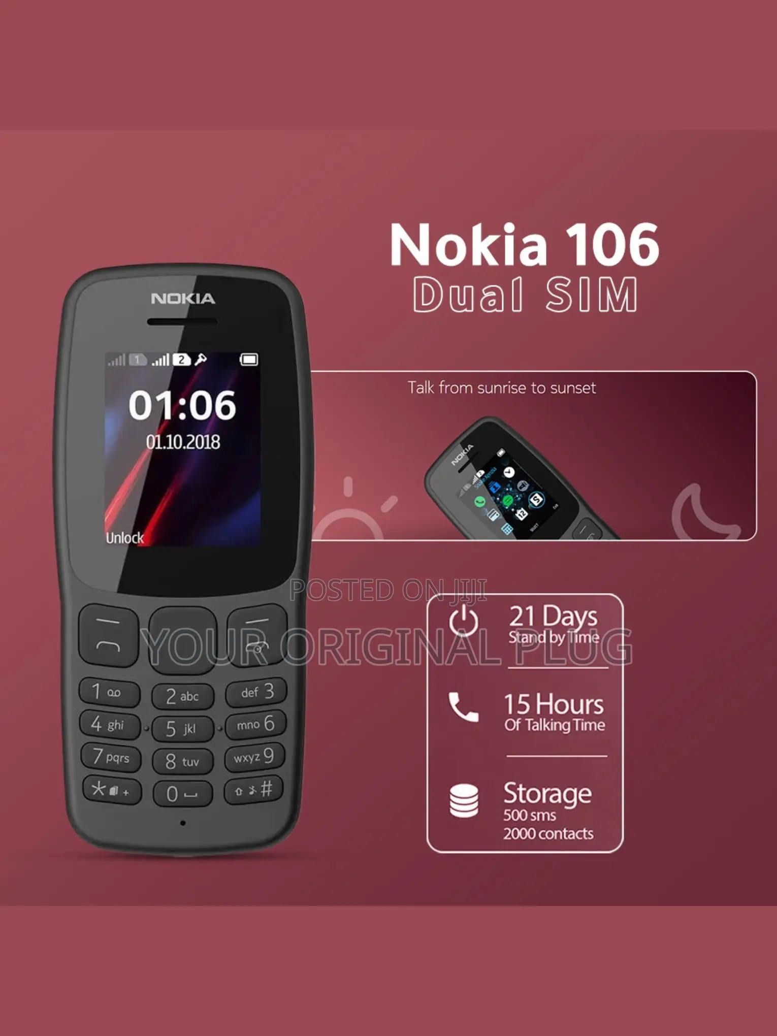 New Nokia 106 Black