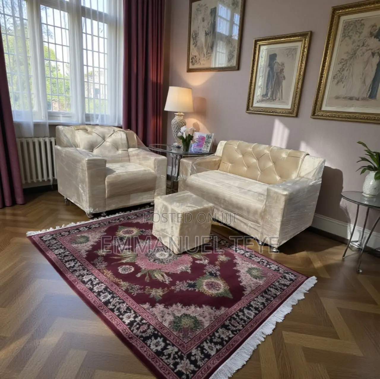 Brand New Cream Fabric 2 in One and Single Sofa