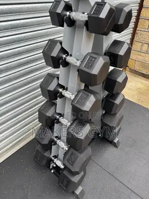 5-30kg Hex Dumbbells Set Vertical Rack.(210kg)