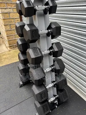 5-30kg Hex Dumbbells Set Vertical Rack.(210kg)