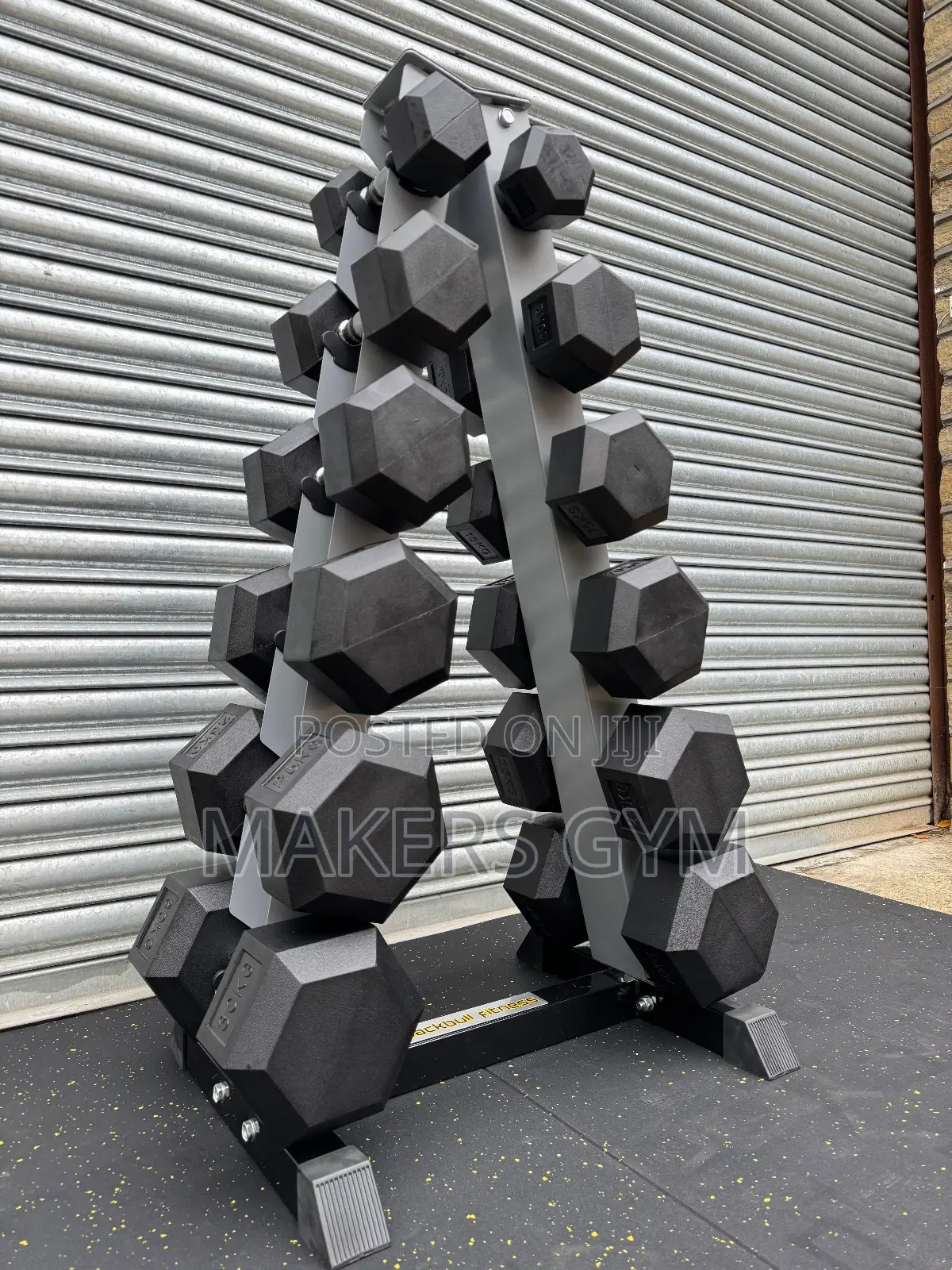 5-30kg Hex Dumbbells Set Vertical Rack.(210kg)