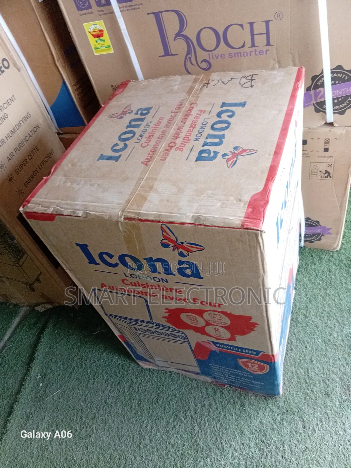 Icona 4 Burner Gas Cooker With Oven Glass Top