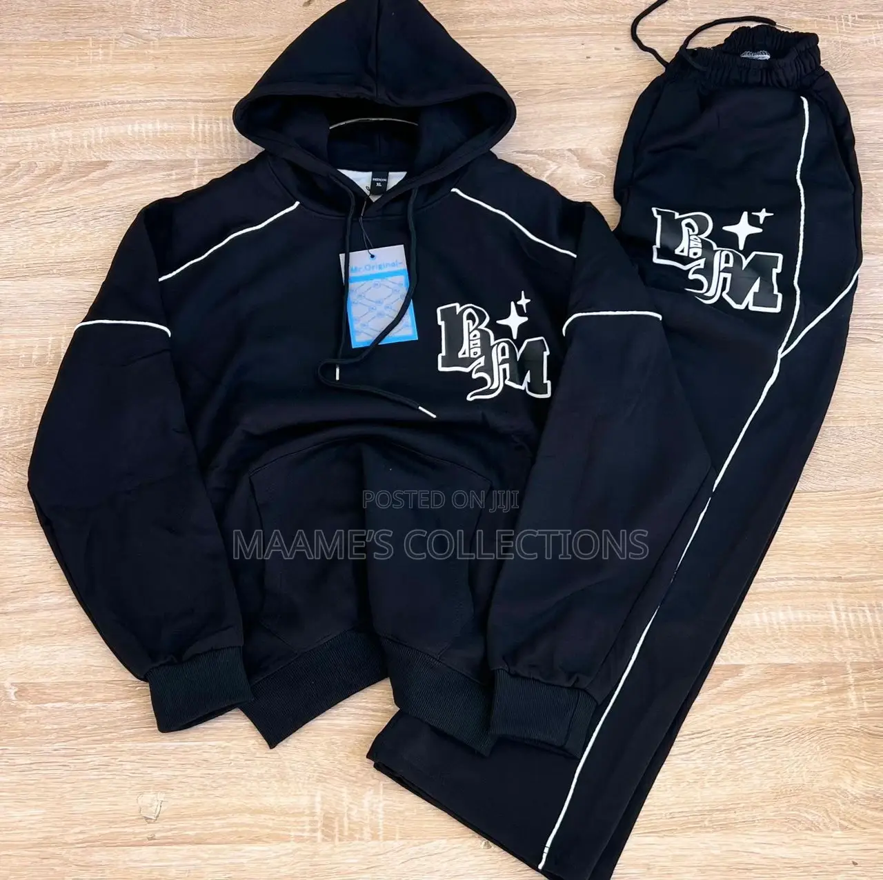 Boohooman Piped Hoodies Top and Down / Tacksuit