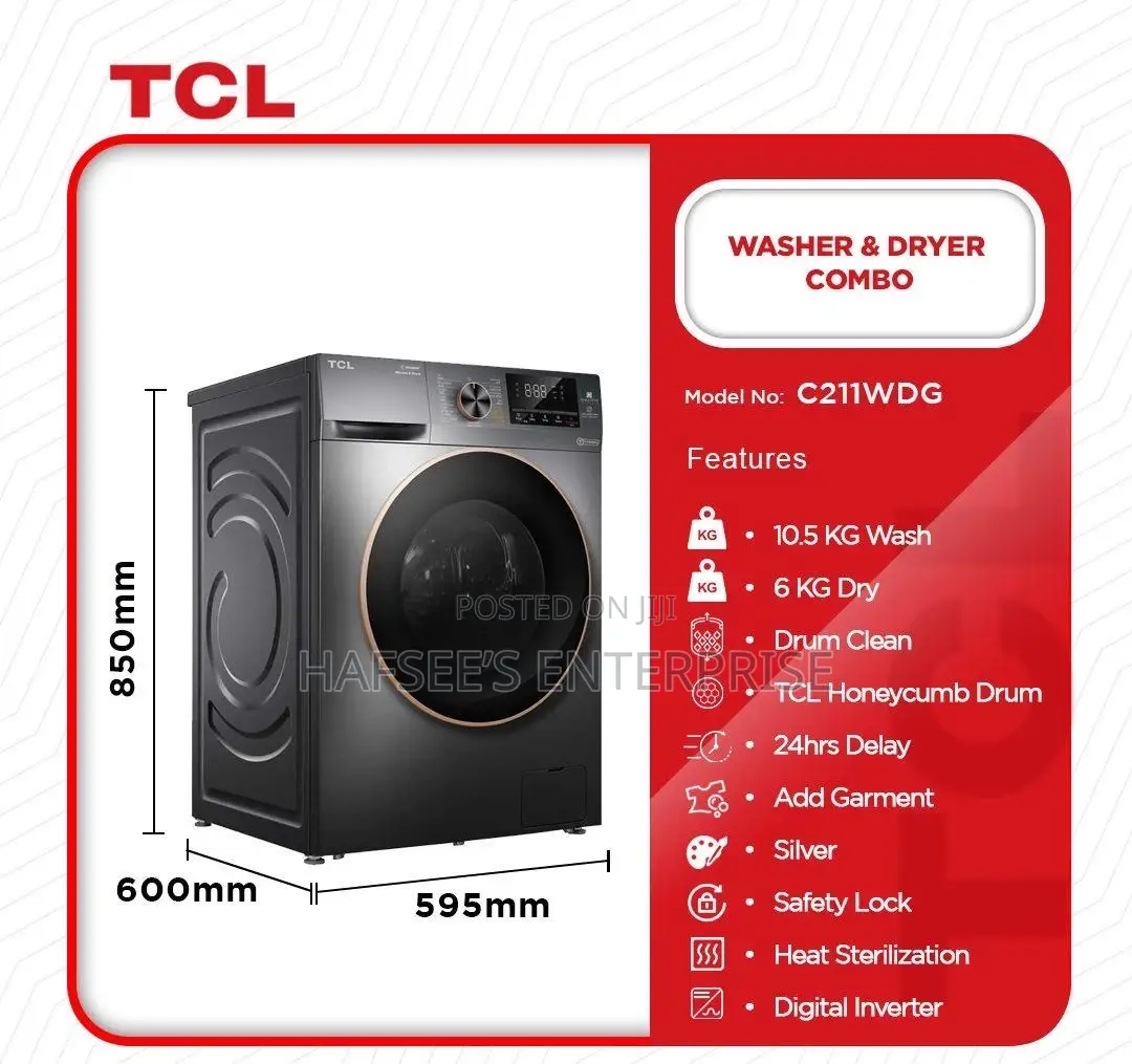 Tcl10.5kg Wash and Dryer Combo