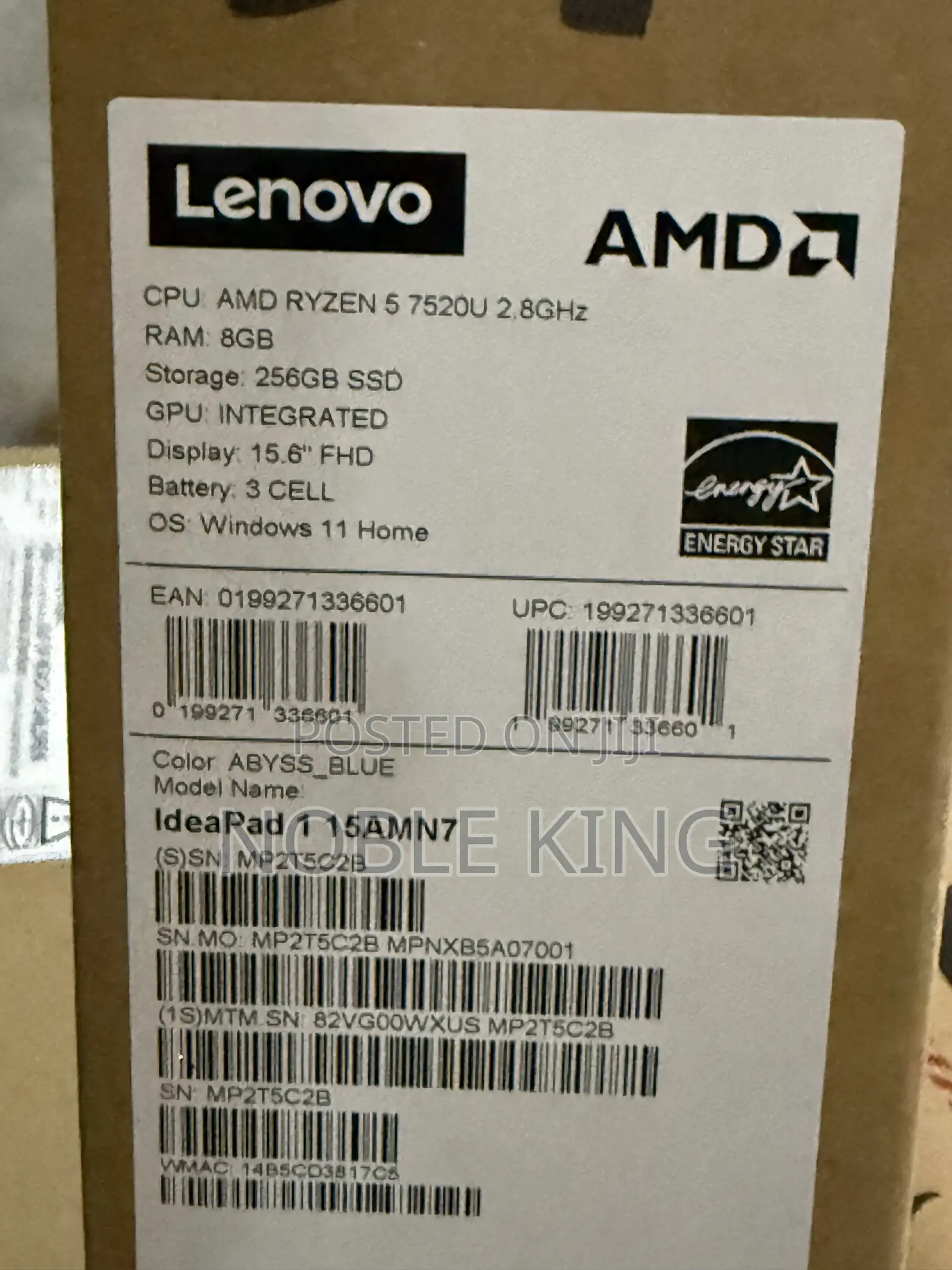 New Laptop Lenovo IdeaPad 1 8GB AMD Ryzen 5 SSD 256GB