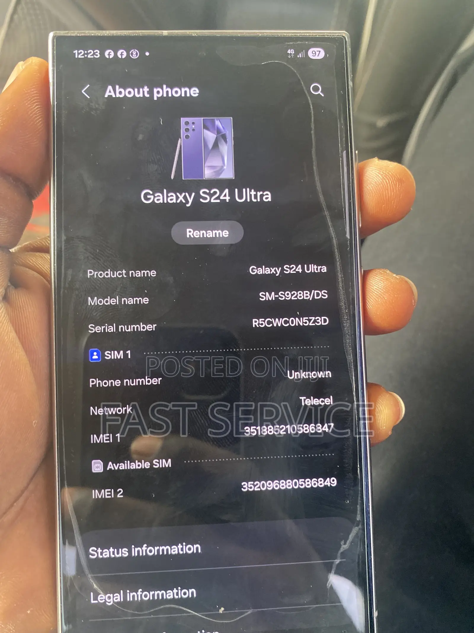 New Samsung Galaxy S24 Ultra 256 GB Purple