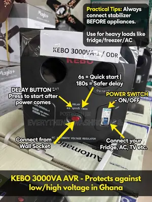 Kebo 3000va Automatic Voltage Regulator (Avr) / Stabilizer