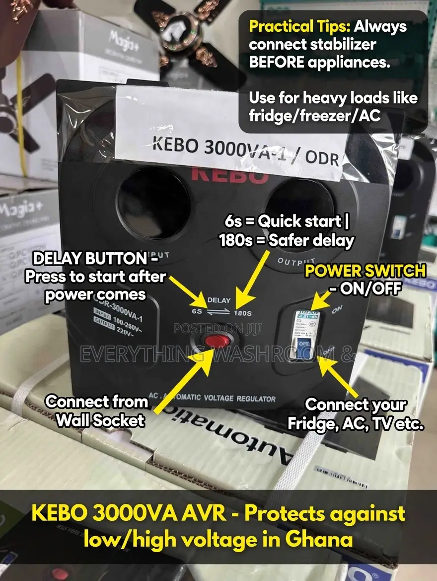 Kebo 3000va Automatic Voltage Regulator (Avr) / Stabilizer