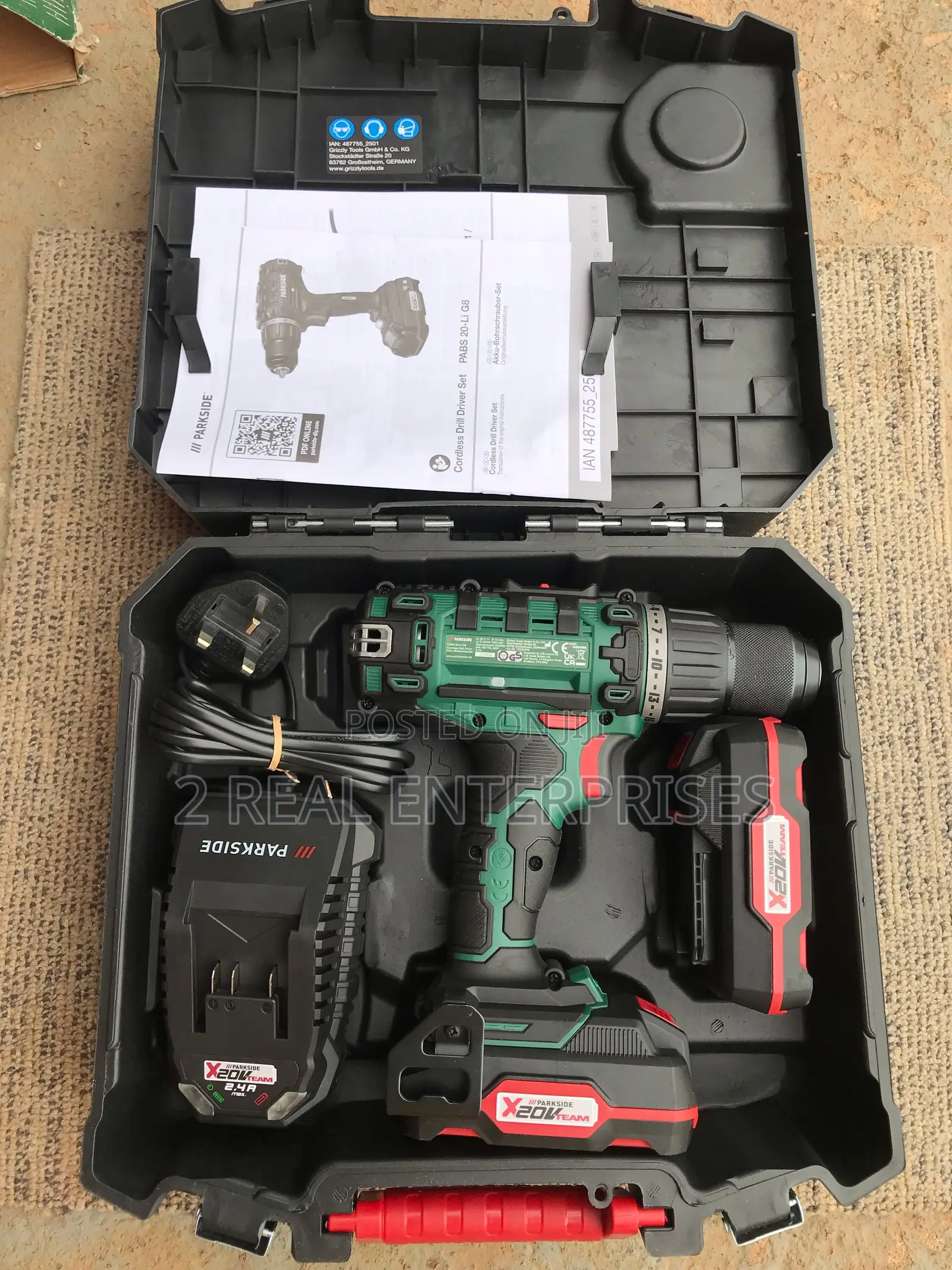 Parkside Pabs 20v Cordless Drill Driver Set With Battery and Charger.
