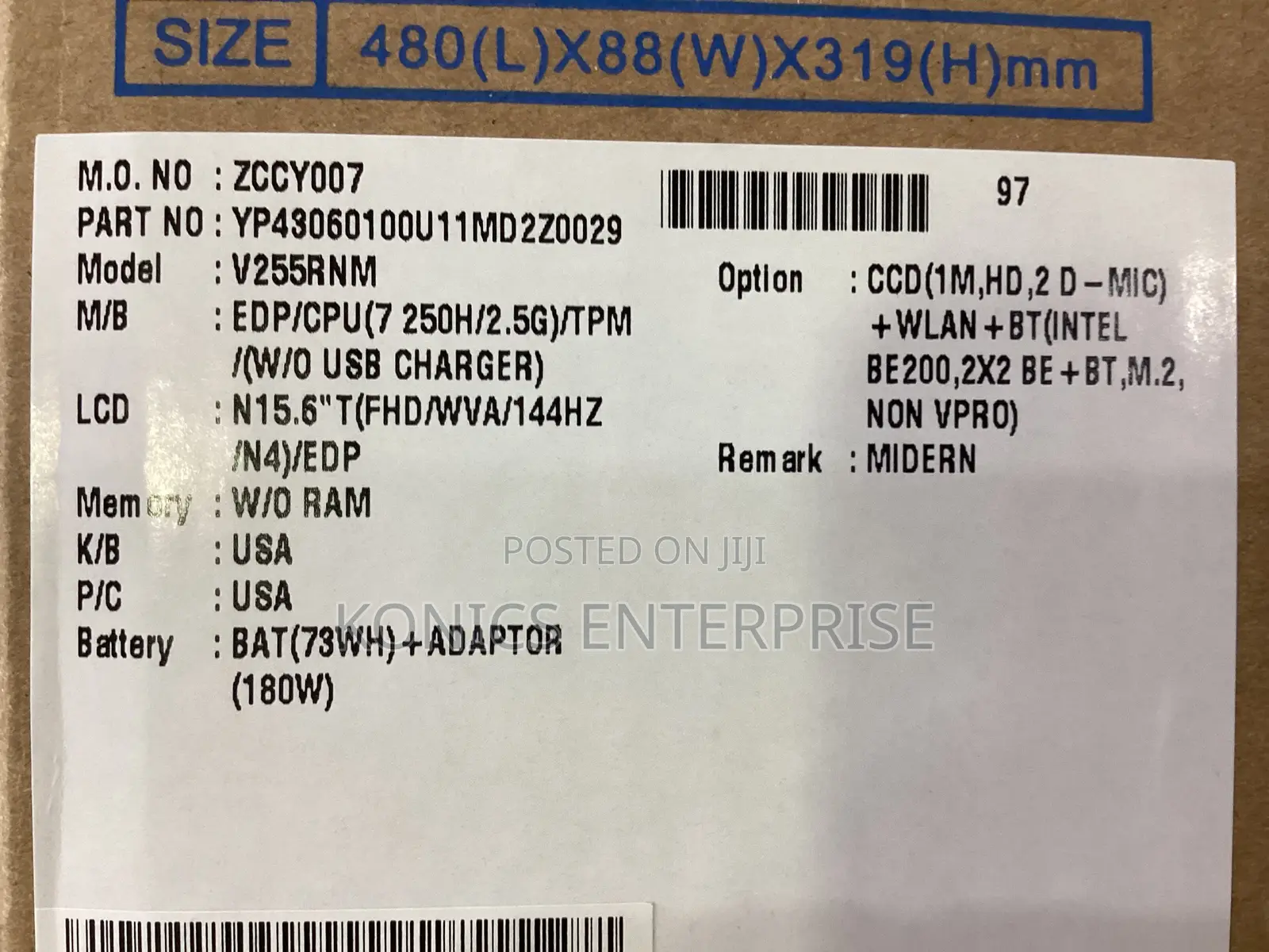 New Laptop Clevo W370 16GB Intel Core Ultra 7 SSD 1T
