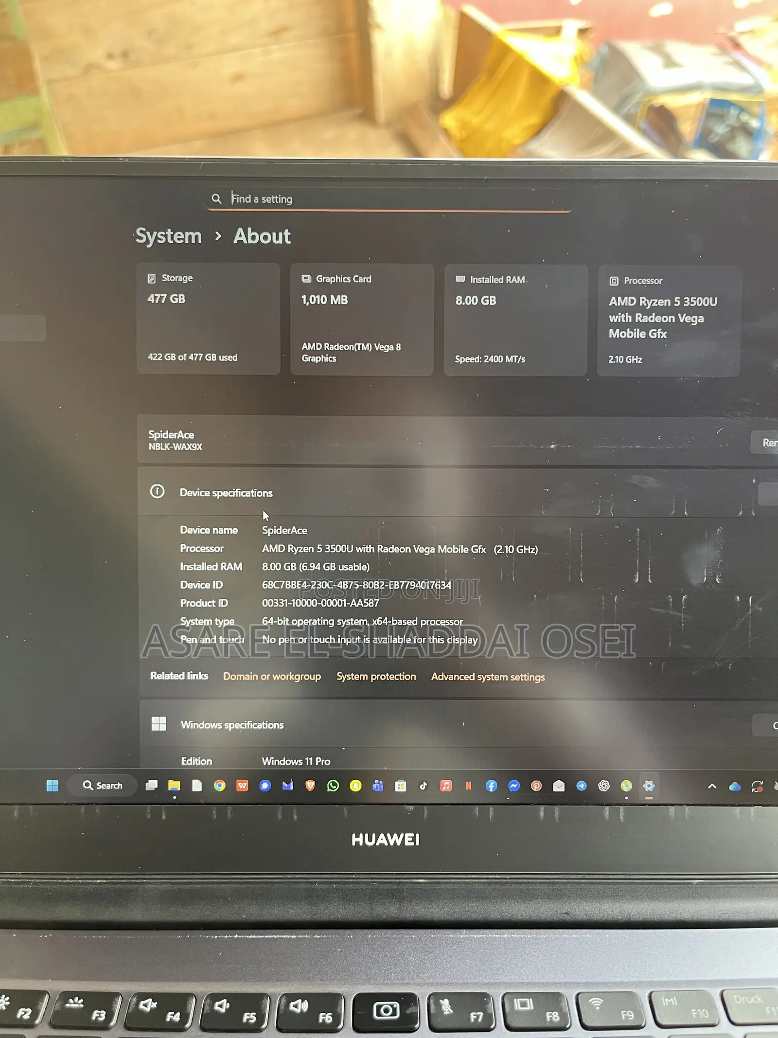 Laptop Huawei MateBook 13 WRT-W29E 8GB AMD Ryzen 5 SSD 500GB