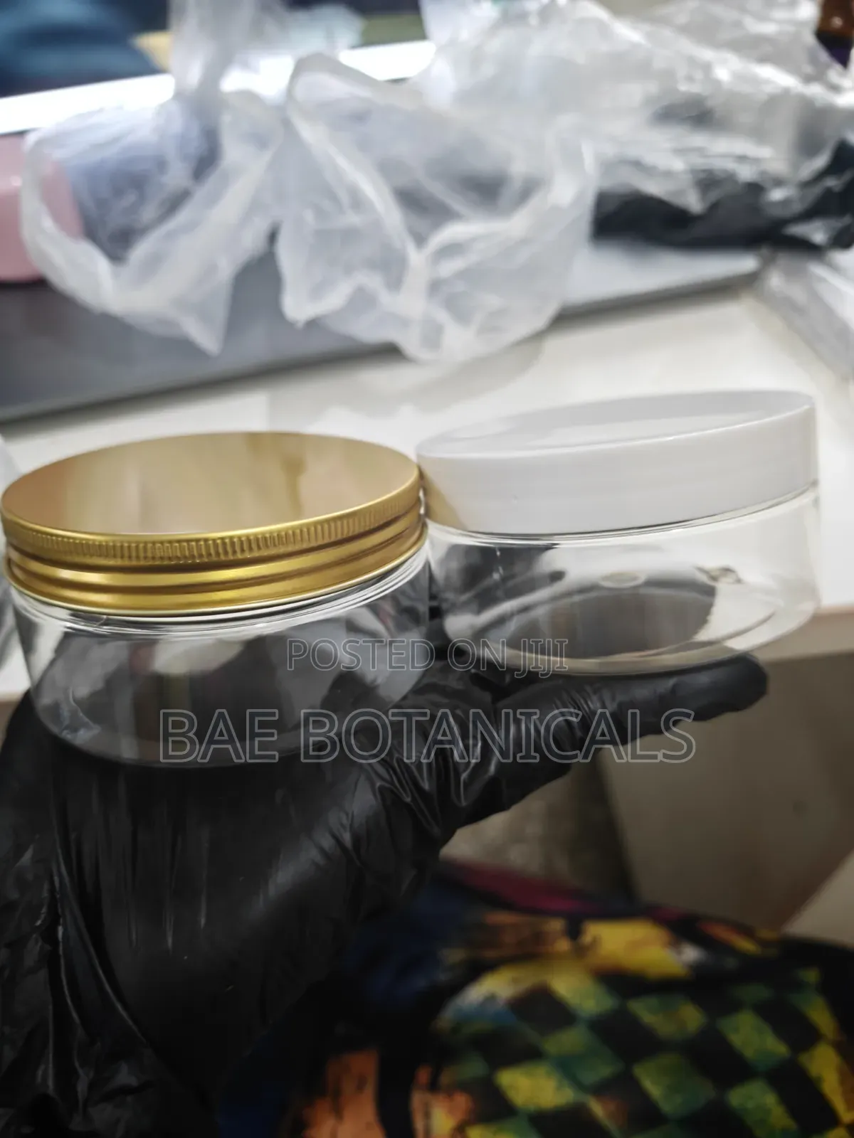 150ml Transparent Jar With Gold/White Lid (Set of 25)