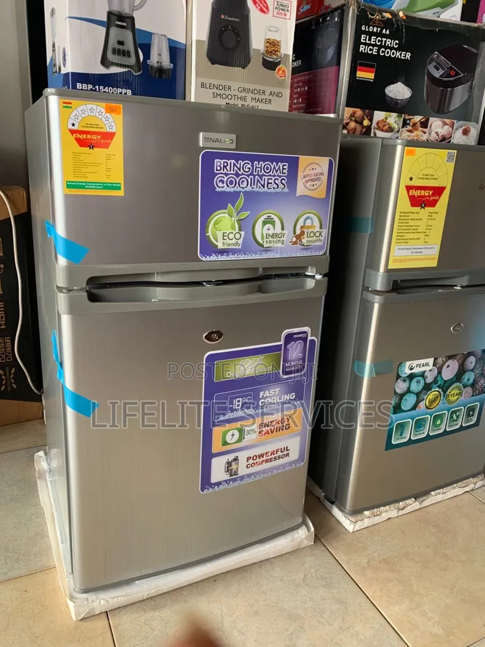 2 Doors Table Top Fridge - Nasco 86 Litres