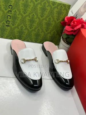 Gucci Black and White Half Shoe