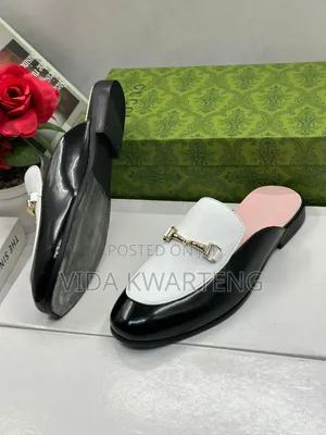 Gucci Black and White Half Shoe