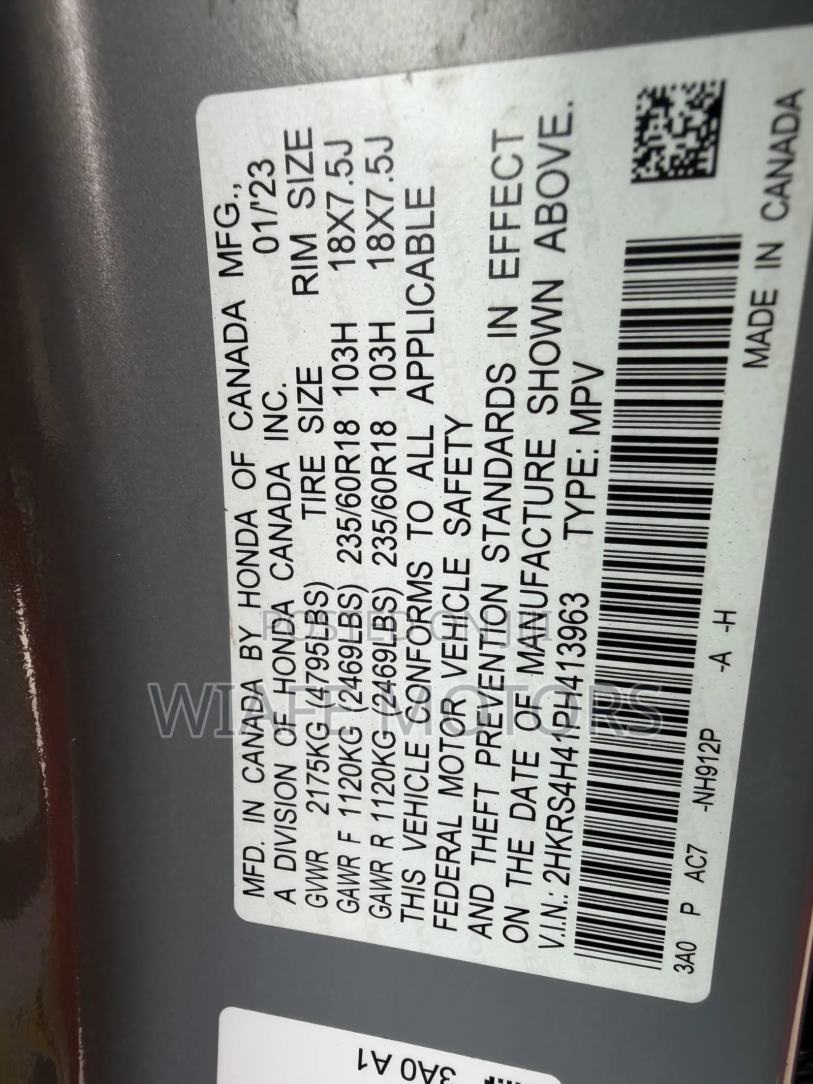 Honda CR-V EX AWD 2023 Gray