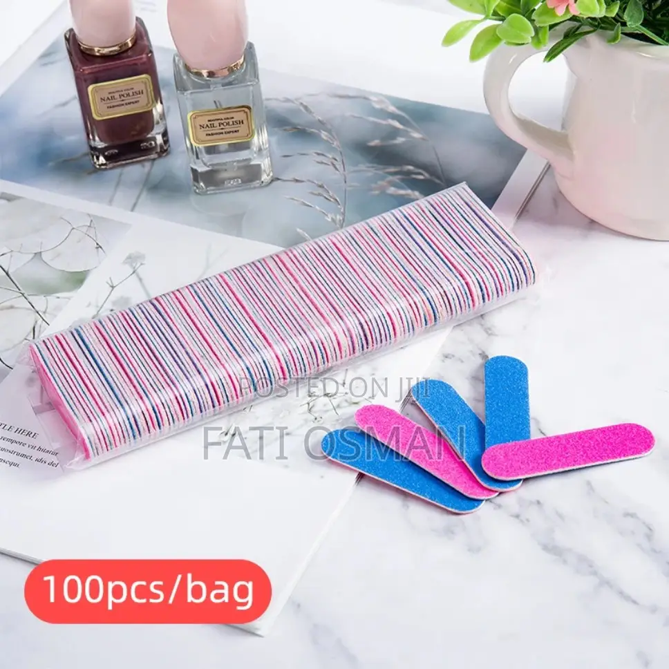 100pcs Mini Double Sided Nail File Disposable Buffer
