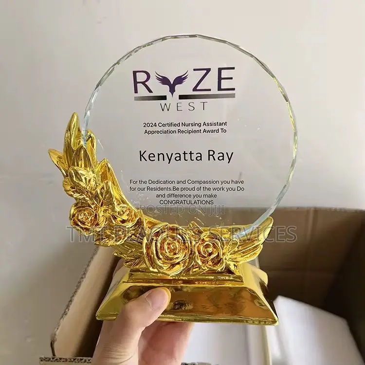 Gold Round Award Plaque