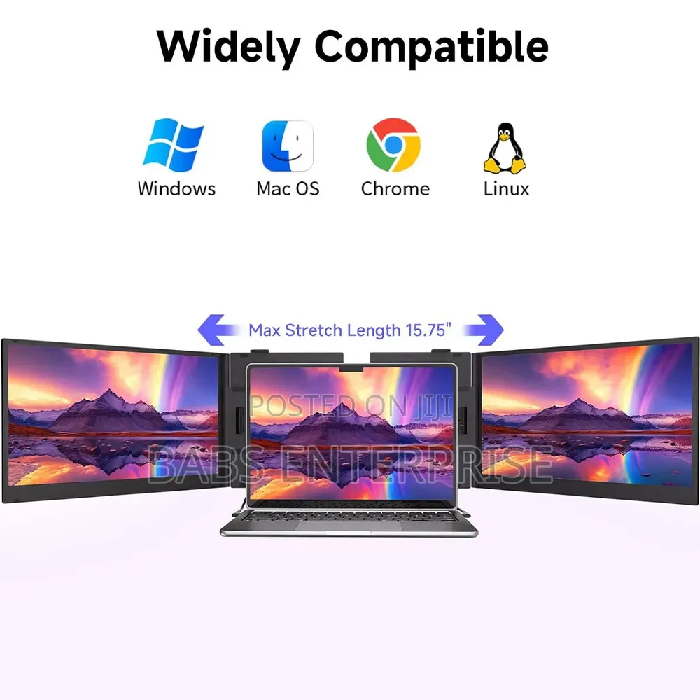 S8 Pro Laptop Screen Extender 1080p Fhd|Ips|Triple Screen Extender