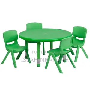 Round Plastic Table and 4 Chairs