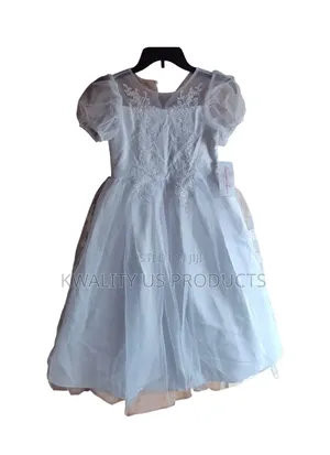 Bonnie Jean Girls Applique Detail White Lace Dress - 8 and 9 Years