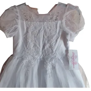 Bonnie Jean Girls Applique Detail White Lace Dress - 8 and 9 Years