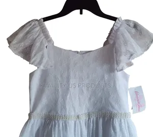 Bonnie Jean Girls Beaded Lace White Dress - 14 and 15 Years