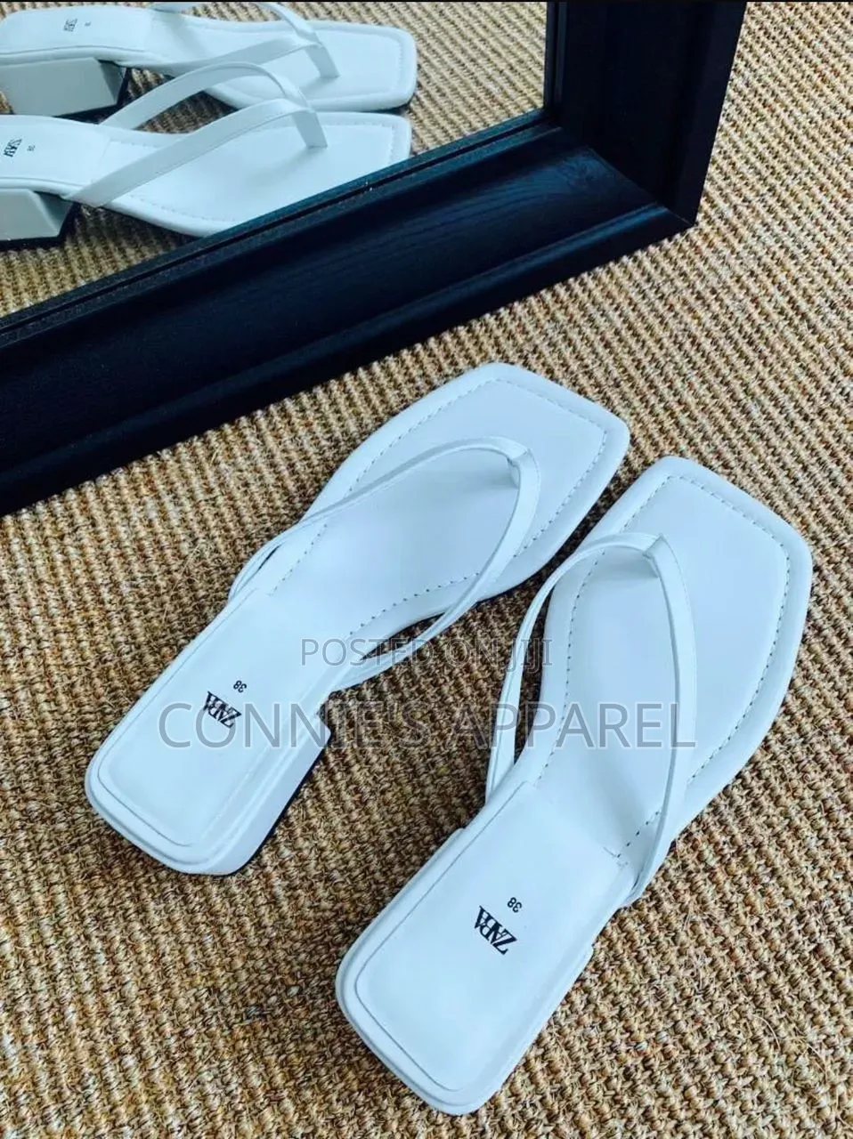 Zara Heeled Thong Sandals With a Square Toe and Chunky Block Heel