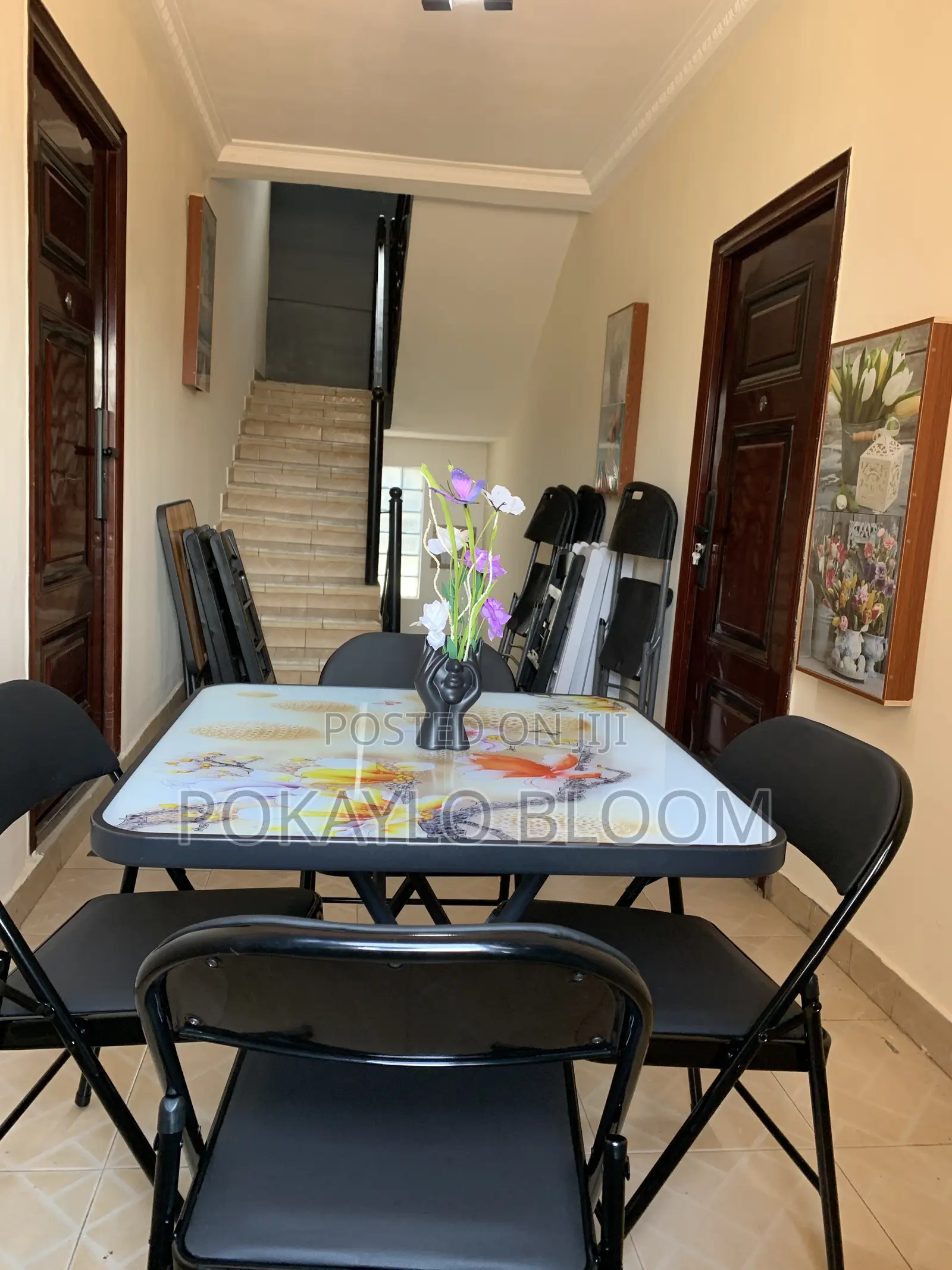 80x80 Cm Table Set Modern Glass Aesthetics Folding Features.