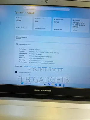 Laptop 12GB Intel Core i7 SSD 512GB