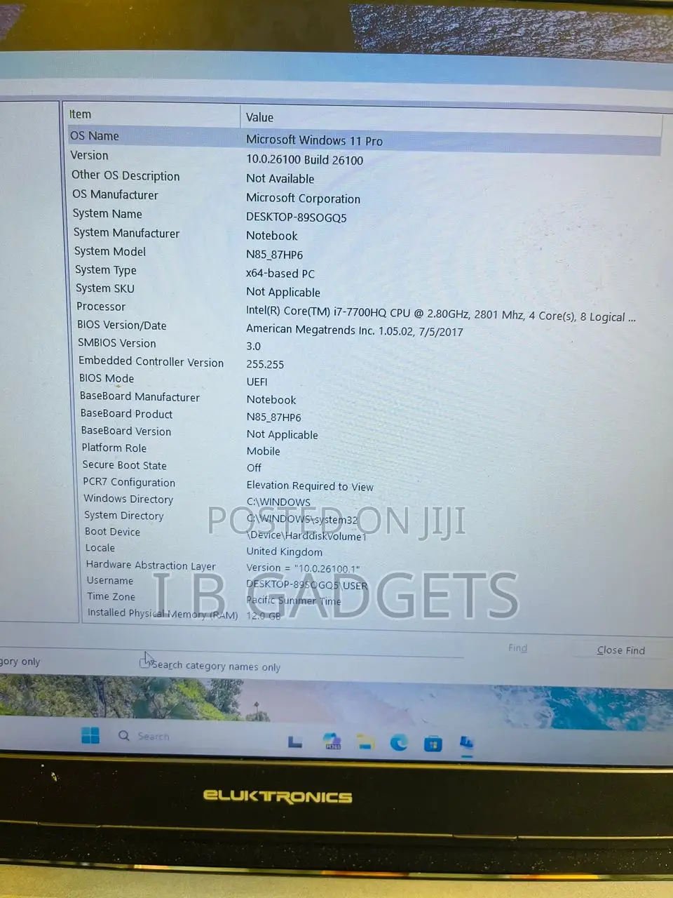 Laptop 12GB Intel Core i7 SSD 512GB