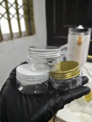 50ml Clear Jar (Gold, Silver, White Lid)