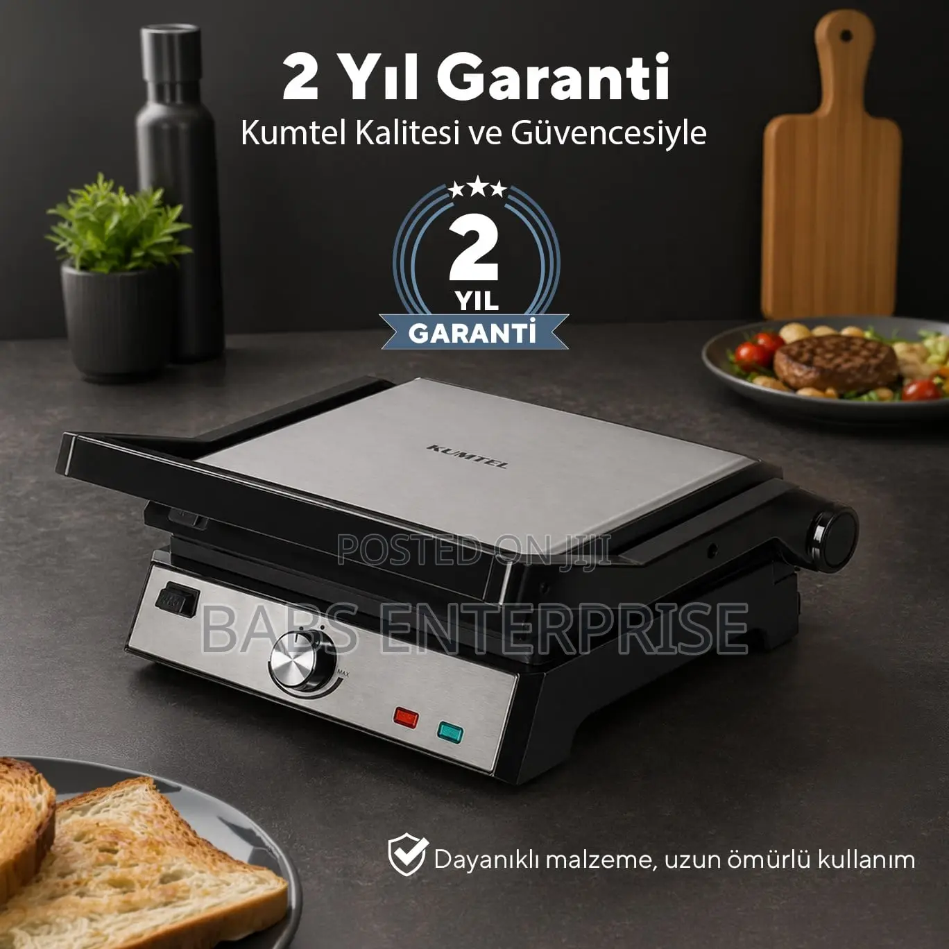 Kumtel Inox Toaster and Contact Grill Machine 2000w TTM-05