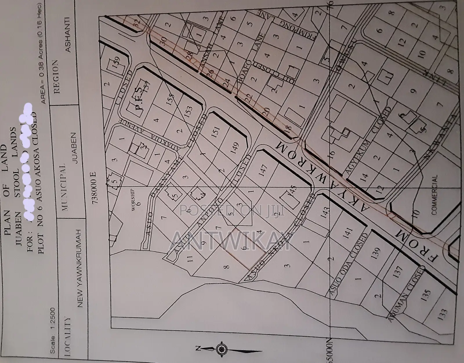 Plot of Land at Yaw Nkrumah, Juaben, Ashanti (100×150)