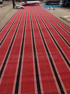 Striped Wine Woolen Carpet