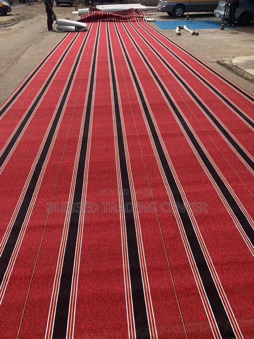 Striped Wine Woolen Carpet