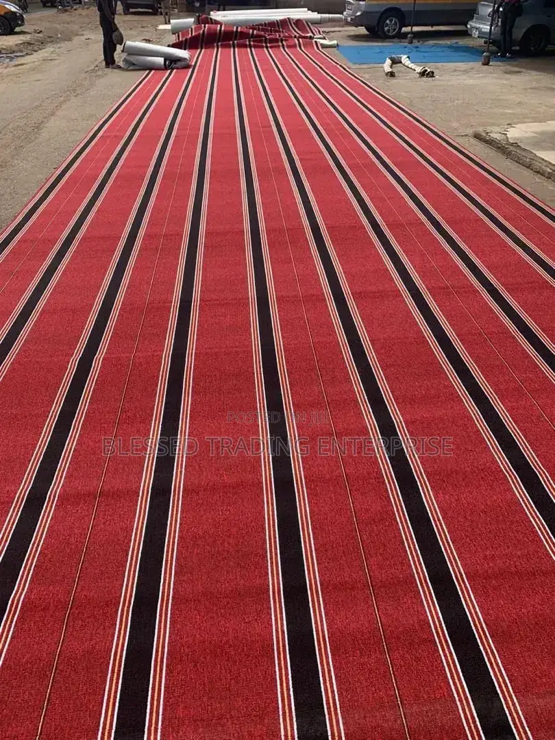 Striped Wine Woolen Carpet