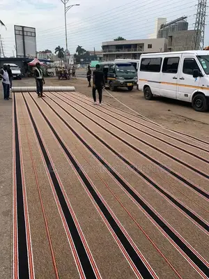Striped Brown Woolen Carpet