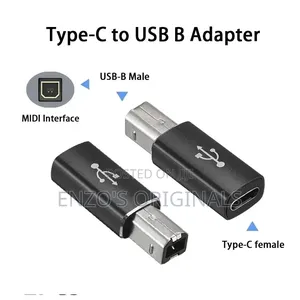 Usb-C Female to Usb Type B Printer Cable Midi Interface Piano Cable.