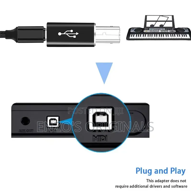 Usb-C Female to Usb Type B Printer Cable Midi Interface Piano Cable.