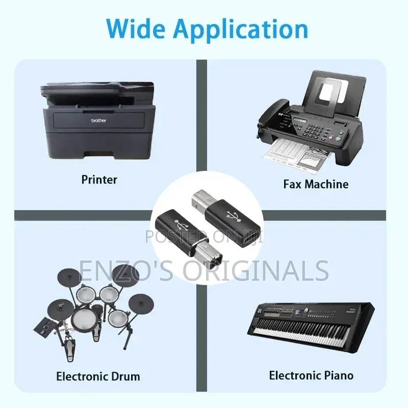 Usb-C Female to Usb Type B Printer Cable Midi Interface Piano Cable.